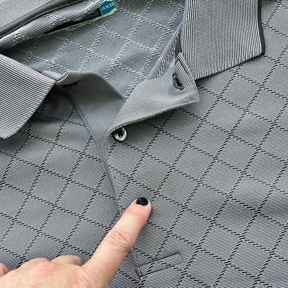 Roundtree & Yorke Performance Polo Shirt Gray Diamond 3XB - Picture 7 of 11